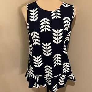 Ann Taylor  and White Leaf Print Blouse